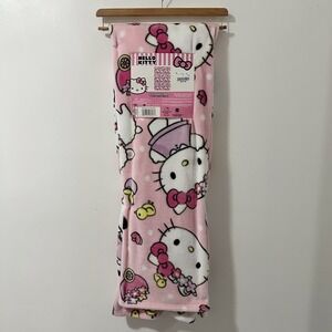 Hello Kitty Silk Touch Throw Blanket Pink White Cartoon Character Fleece 50 x 70